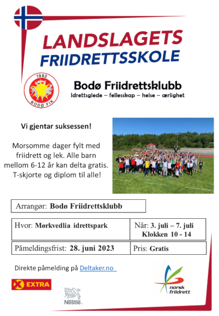 Fortsatt plasser på friidrettskolen 3.-7. juli